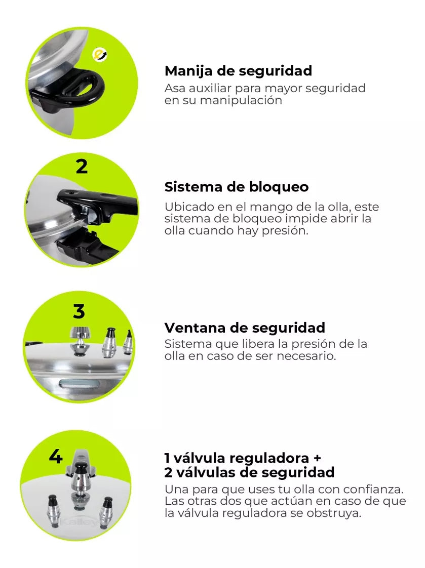 🥘Olla Súper Segura Kalley 6L🥘: ¡Cocina Perfecta, saludable y Sin Riesgos! 🥘⚡🔐- cocina-hogar