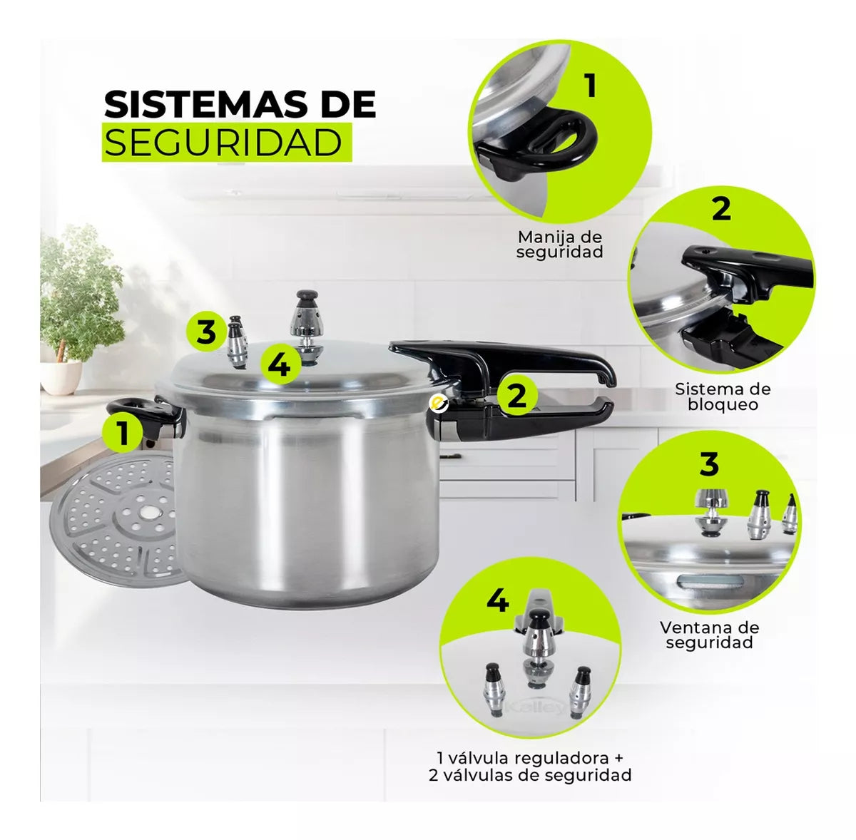 🥘Olla Súper Segura Kalley 6L🥘: ¡Cocina Perfecta, saludable y Sin Riesgos! 🥘⚡🔐- cocina-hogar
