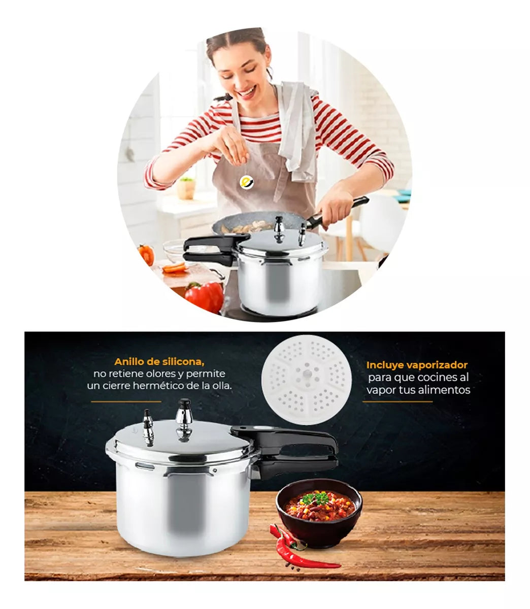 🥘Olla Súper Segura Kalley 6L🥘: ¡Cocina Perfecta, saludable y Sin Riesgos! 🥘⚡🔐- cocina-hogar