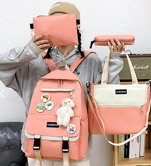 Set 4 en 1 Morral, Bolso mediano, Bolsos pequeño, Cosmetiquera- bolso de mano