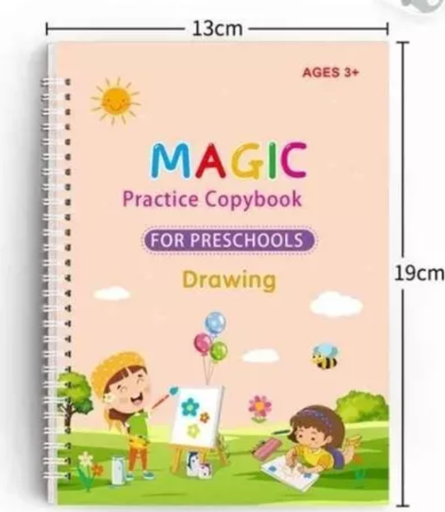 SET X4 CUADERNOS MAGICOS CALIGRAFIA matemáticas, alfabeto, dibujo y números- INFANTIL