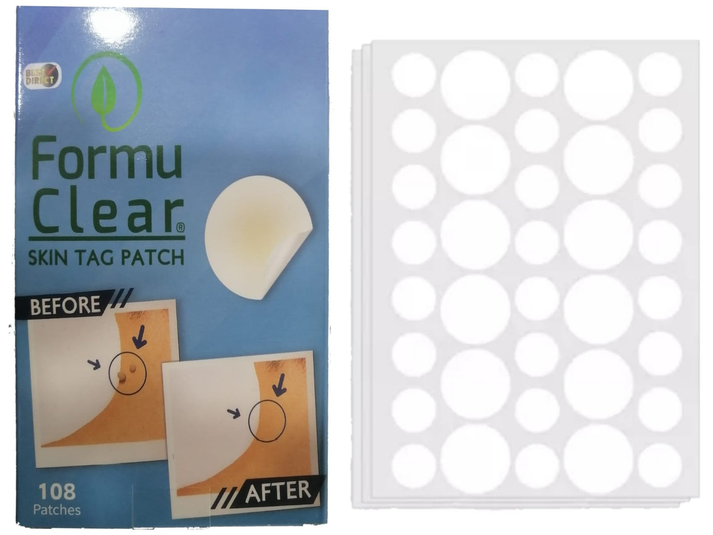PARCHE ANTI VERRUGAS - CUIDADO DE LA PIEL EL KIT CONTIENE: 3 sobres X 108 parches redondos