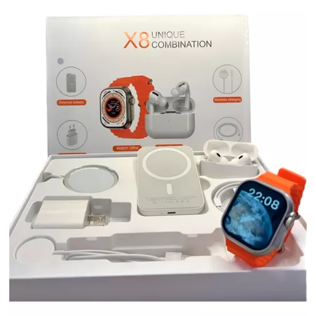 COMBO SMART WATCH X8 ULTRA MAX - TECNOLOGIA