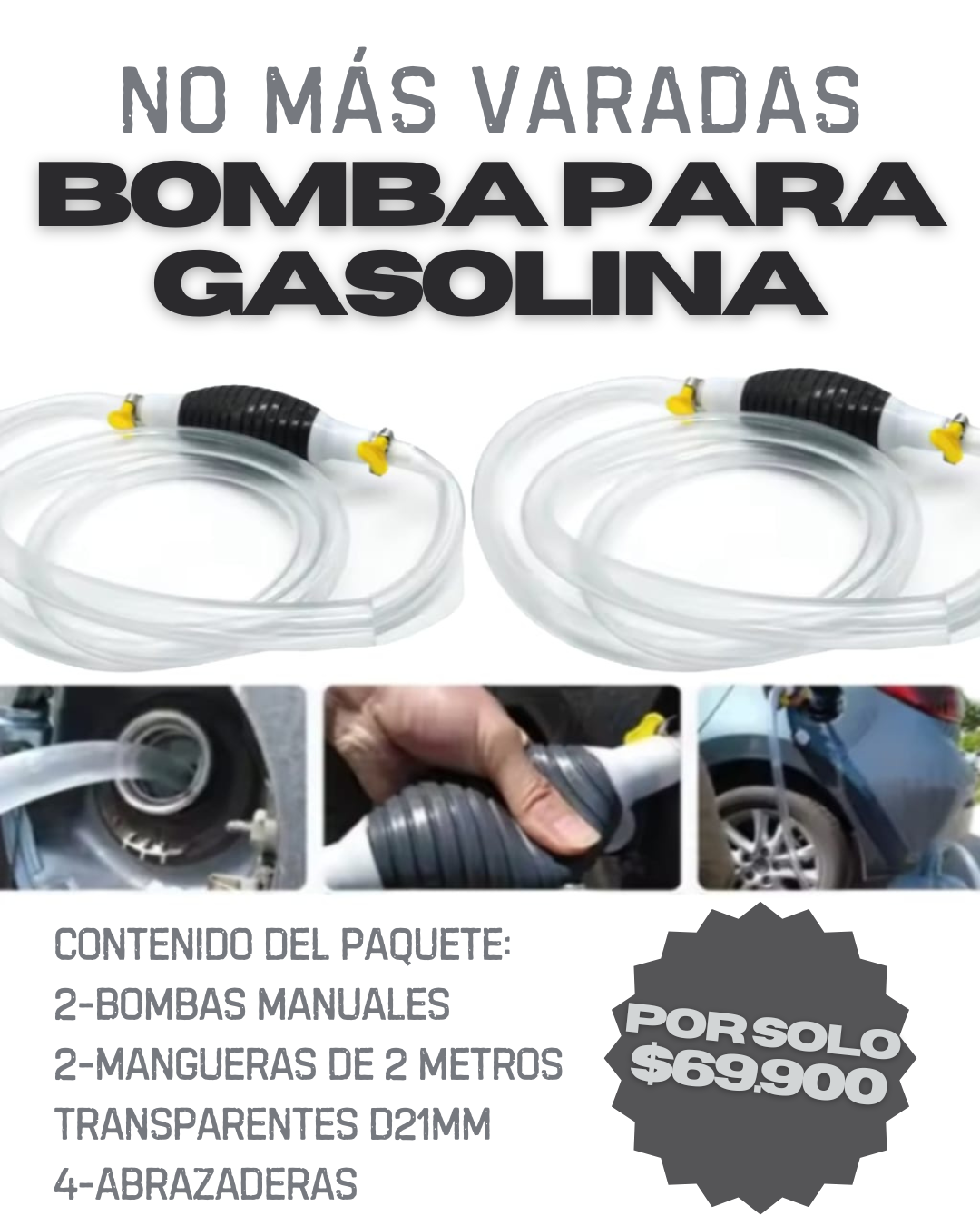 COMBO 2X1 BOMBA PARA EXTRAER GASOLINA - VEHICULOS