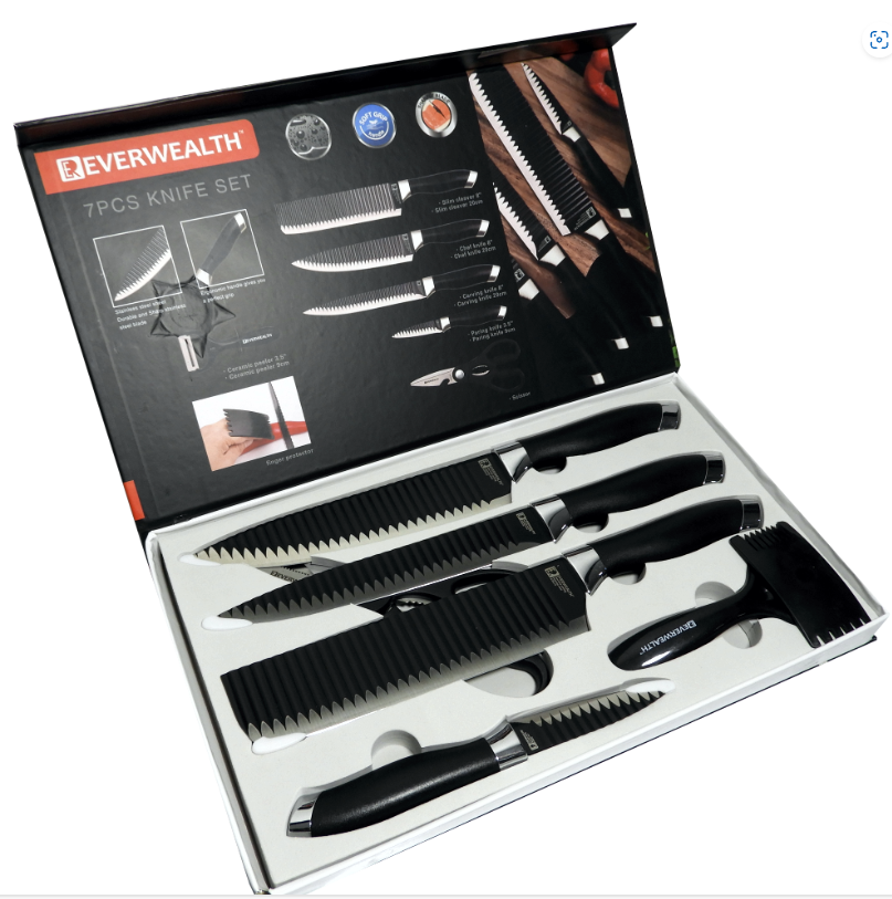 JUEGO DE CUCHILLOS COCINA X6 CON PELADOR - COCINA- HOGAR