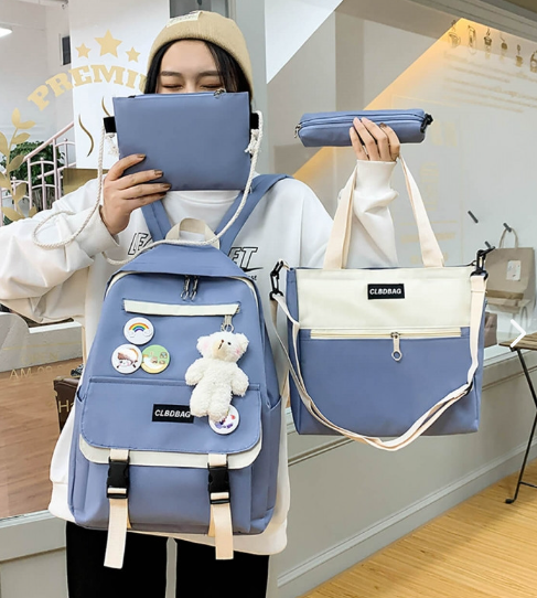 Set 4 en 1 Morral, Bolso mediano, Bolsos pequeño, Cosmetiquera- bolso de mano