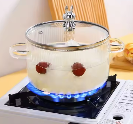 Olla de vidrio de borosilicato Lindo oso doble orejas Vertical- COCINA- HOGAR