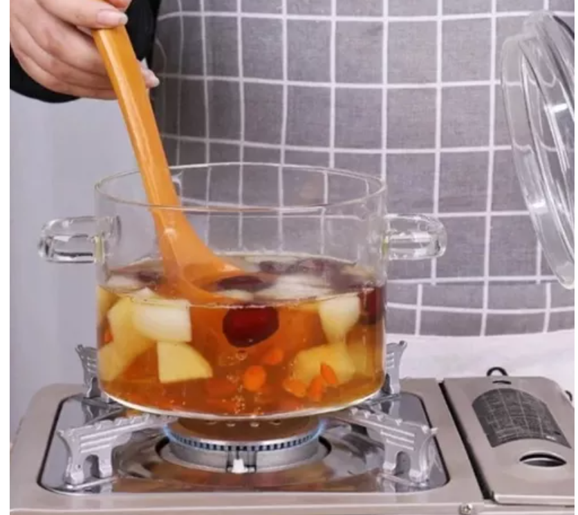 OLLA DE VIDRIO DE BOROSILICATO CON TAPA- COCINA