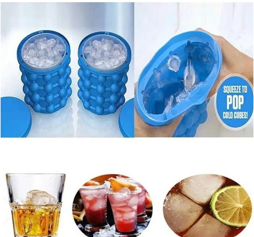 MINI HIELERA CUBOS DE HIELO EN SILICONA- COCINA