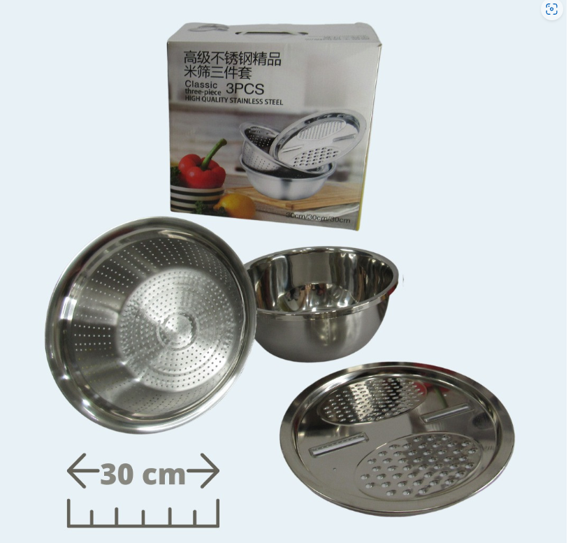 OLLA RALLADORA PROFESIONAL EN ACERO INOXIDABLE 3 EN 1- COCINA