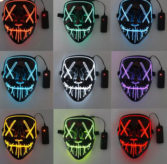 MASCARAS HALLOWEEN LUZ LED- INFANTIL