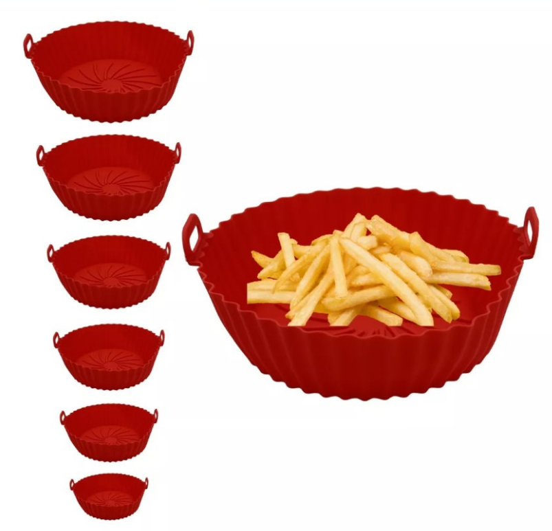 SET X 6 MOLDES SILICONA FREIDORAS AIRE- COCINA