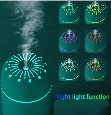Humidificador luz led 3 en 1 De 300ml Difusor Aroma Led- HOGAR