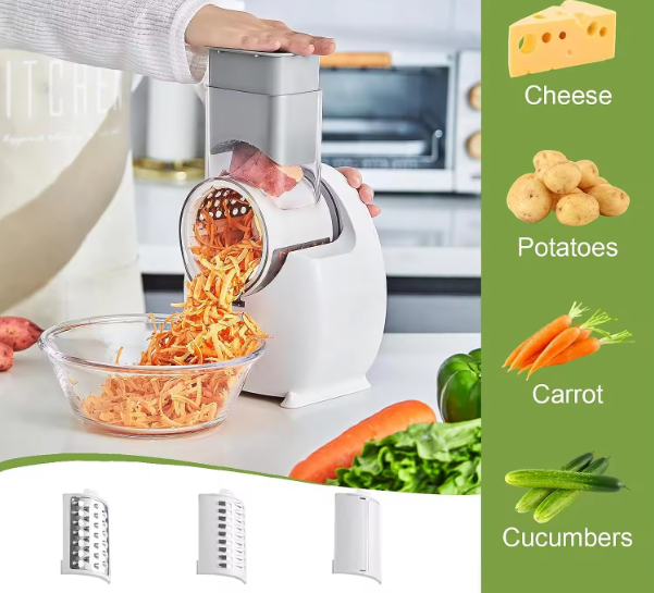 RALLADOR ELECTRICO AUTOMATICO 3 EN 1- COCINA- HOGAR-3 EN 1