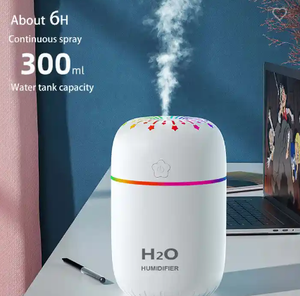 Humidificador luz led 3 en 1 De 300ml Difusor Aroma Led- HOGAR