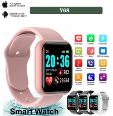 RELOJ INTELIGENTE Y68 UNISEX- Tecnologia- Hogar