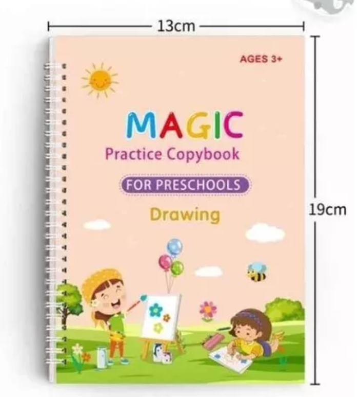 SET X4 CUADERNOS MAGICOS CALIGRAFIA matemáticas, alfabeto, dibujo y números- INFANTIL
