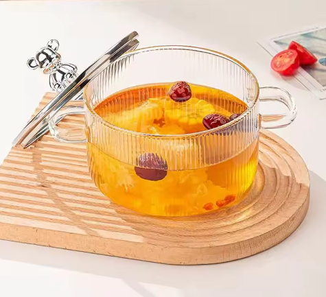 Olla de vidrio de borosilicato Lindo oso doble orejas Vertical- COCINA- HOGAR
