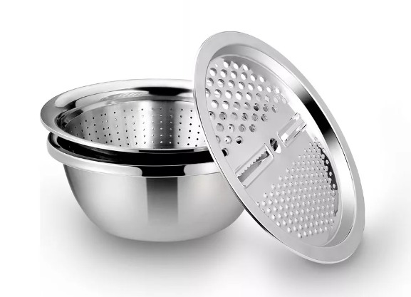 OLLA RALLADORA PROFESIONAL EN ACERO INOXIDABLE 3 EN 1- COCINA
