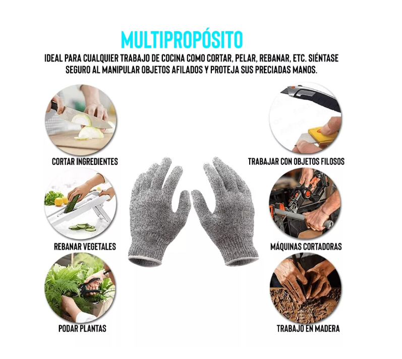 GUANTES COCINA DE SEGURIDAD HILO DE ACERO- COCINA