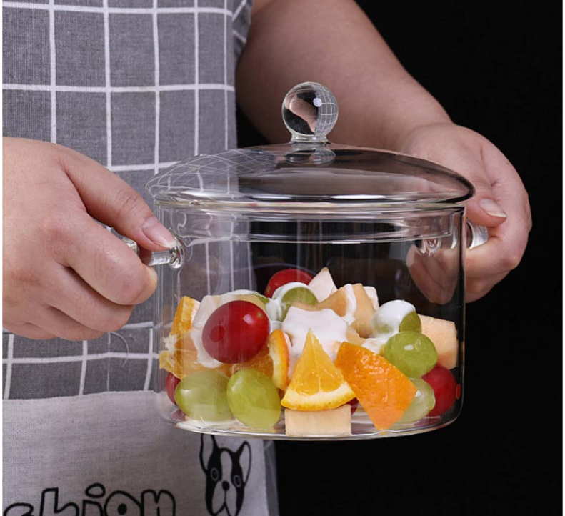 OLLA DE VIDRIO DE BOROSILICATO CON TAPA- COCINA