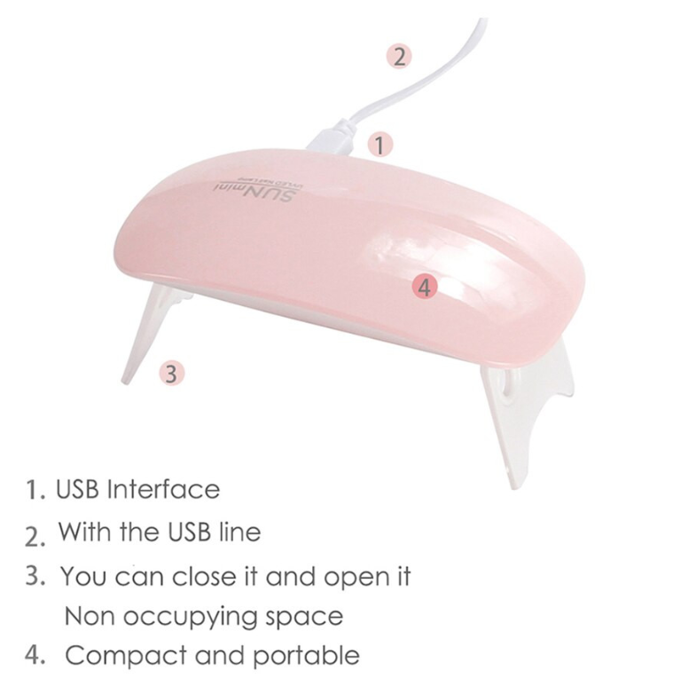 MINI LAMPARA PARA UÑAS ESMALTE GEL SEMI- HOGAR