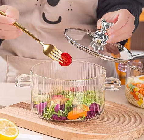 Olla de vidrio de borosilicato Lindo oso doble orejas Vertical- COCINA- HOGAR