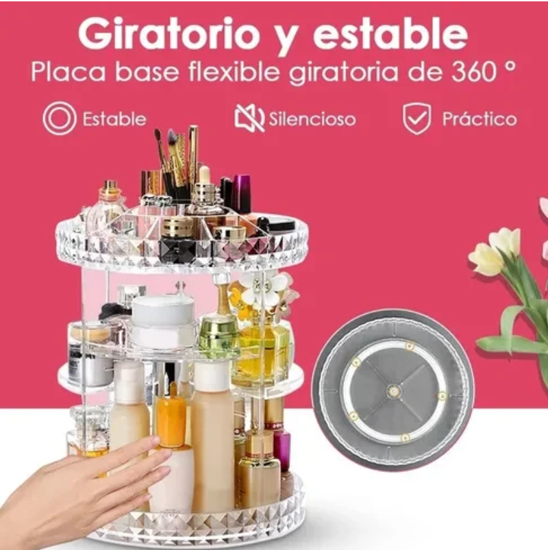 ORGANIZADOR DE MAQUILLAJE 360°con Manual- DAMA
