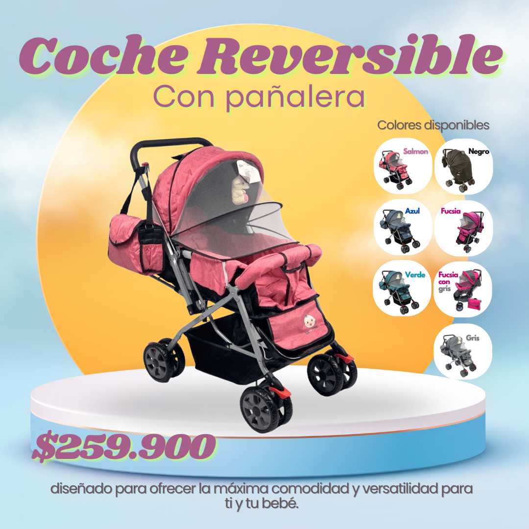 COCHE REVERSIBLE CON PAÑALERA
