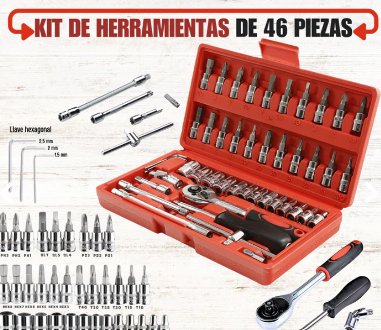 🛠️Kit De Herramientas de 46 piezas+ envio gratis 🛠️- hogar
