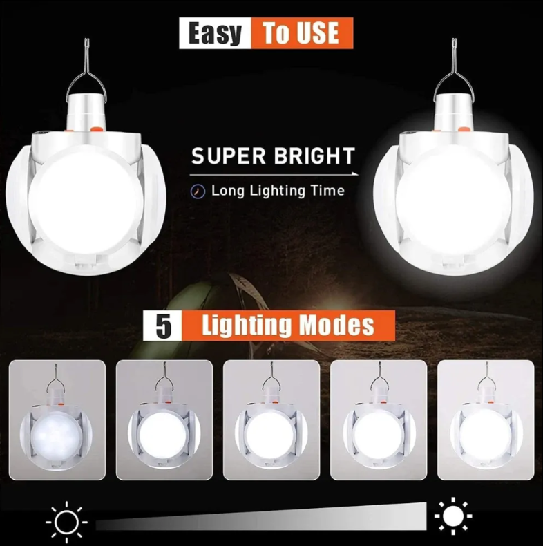 💡 BOMBILLA LUZ LED SOLAR EXPANDIBLE RECARGABLE - HOGAR 💡