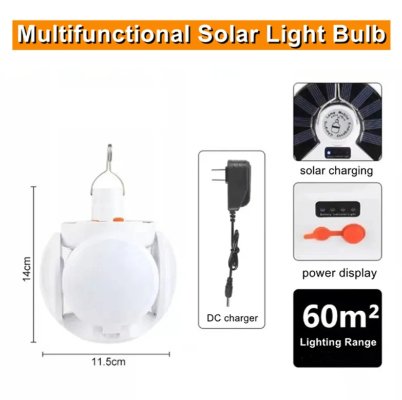 💡 BOMBILLA LUZ LED SOLAR EXPANDIBLE RECARGABLE - HOGAR 💡