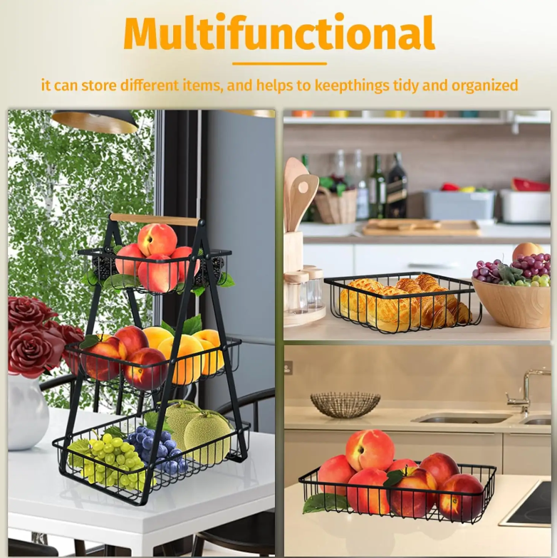 ORGANIZADOR DE COCINA TRIANGULAR DE 3 NIVELES - HOGAR