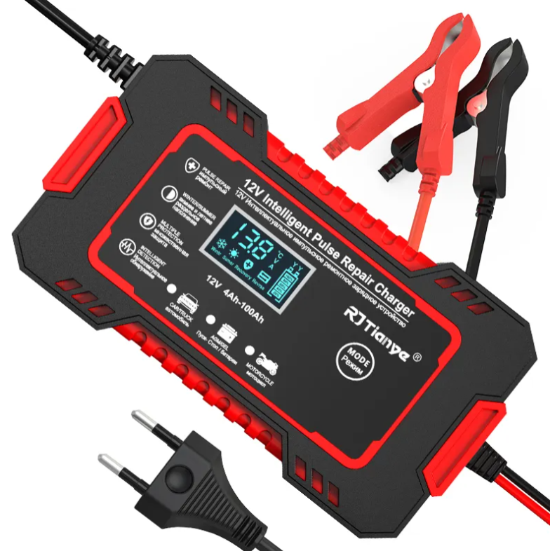 CARGADOR DE BATERIA 12V6A CON ARRANCADOR PORTATIL - HOGAR