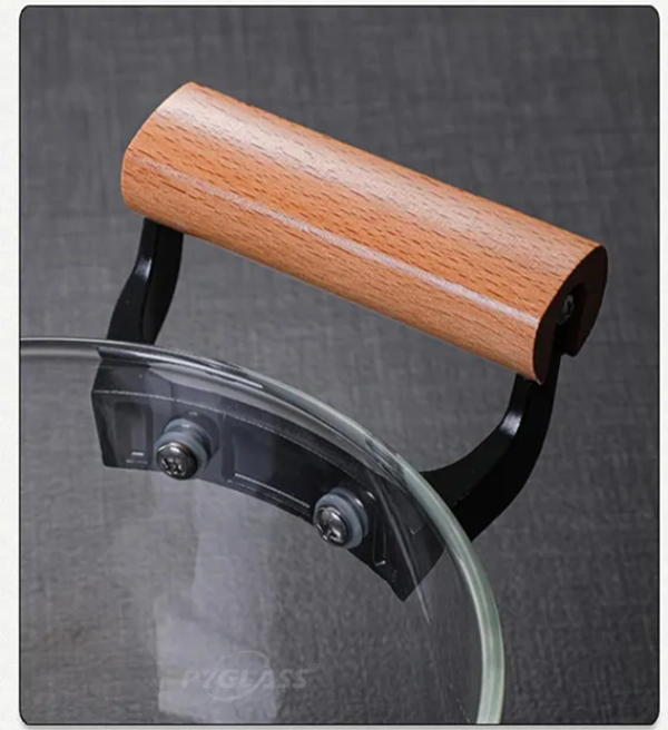 OLLA DE VIDRIO CON SOPORTE DE MADERA - COCINA