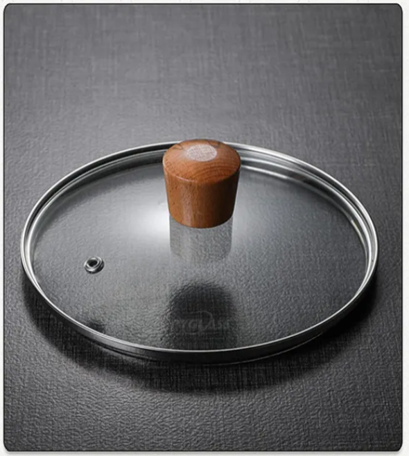 OLLA DE VIDRIO CON SOPORTE DE MADERA - COCINA