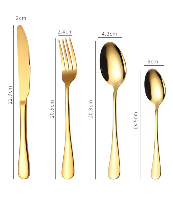 JUEGO DE CUBIERTOS SET 24 PCS DORADO- COCINA