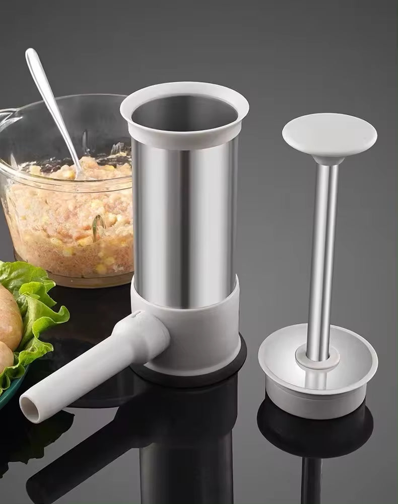 COMBO PINZA FREIDORA +🌟Máquina Manual de Embutidos 4 en 1!🌟 4 boquillas Hogar- Cocina