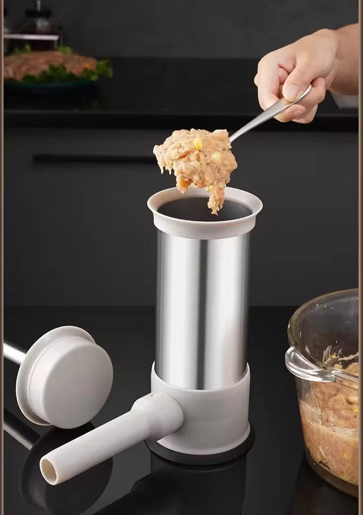 COMBO PINZA FREIDORA +🌟Máquina Manual de Embutidos 4 en 1!🌟 4 boquillas Hogar- Cocina