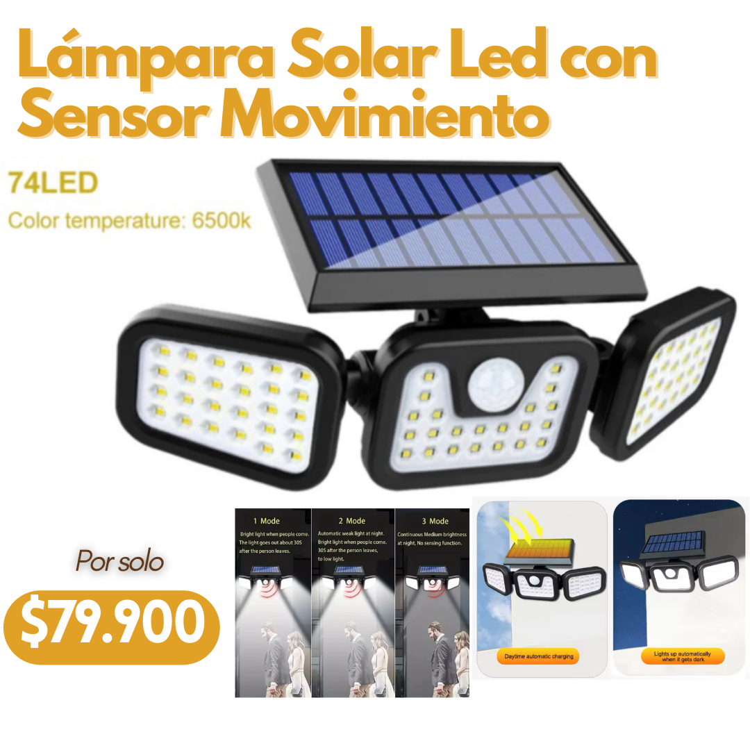 🌞 LÁMPARA SOLAR LED - HOGAR