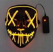 MASCARAS HALLOWEEN LUZ LED- INFANTIL