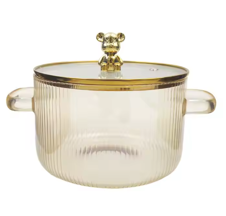 Olla de vidrio de borosilicato Lindo oso doble orejas Vertical- COCINA- HOGAR