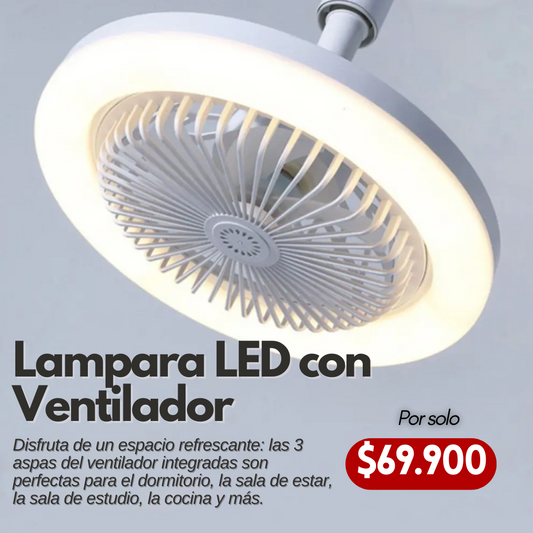 LAMPARA LED CON VENTILADOR - HOGAR