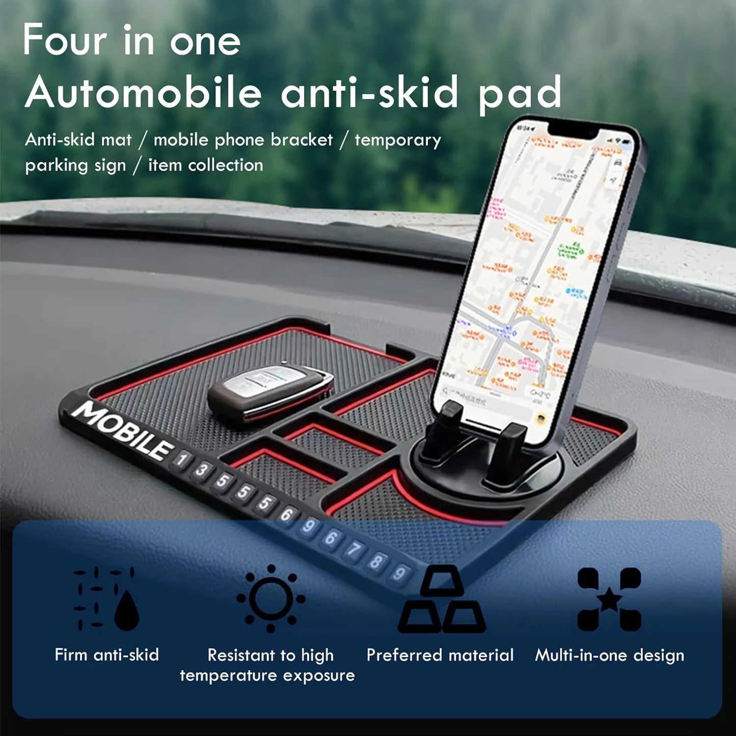 SOPORTE PARA CARRO ANTIDESLIZANTE 3 EN 1 - HOGAR Y TECNOLOGIA
