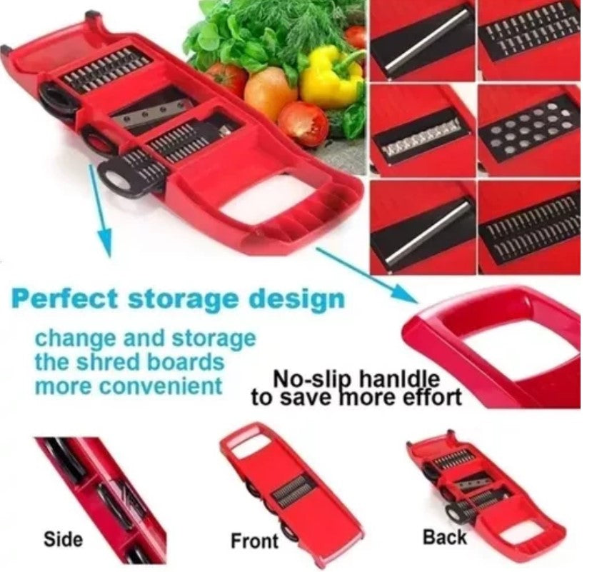 RALLADOR 6 EN 1 ROJO- COCINA- HOGAR