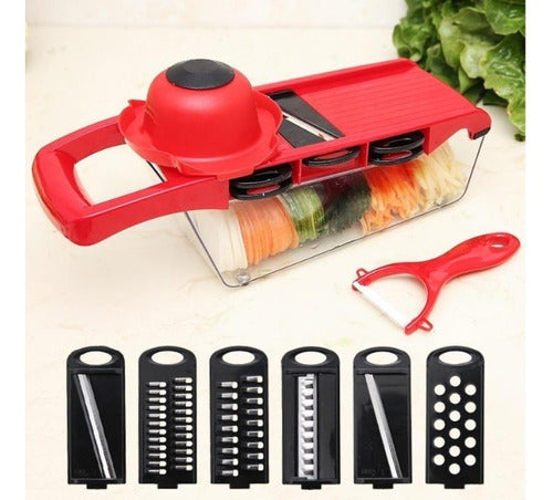 RALLADOR 6 EN 1 ROJO- COCINA- HOGAR