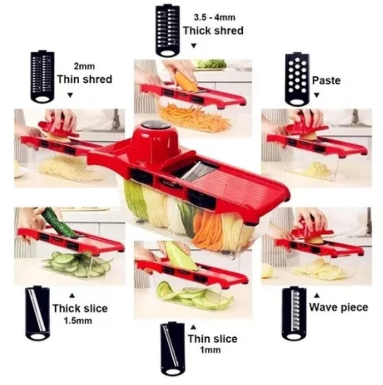 RALLADOR 6 EN 1 ROJO- COCINA- HOGAR