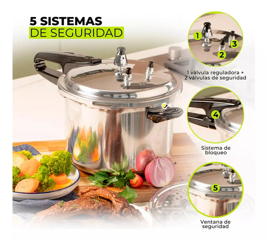 🥘Olla Súper Segura Kalley 6L🥘: ¡Cocina Perfecta, saludable y Sin Riesgos! 🥘⚡🔐- cocina-hogar