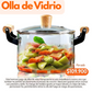 OLLA DE VIDRIO CON SOPORTE DE MADERA - COCINA