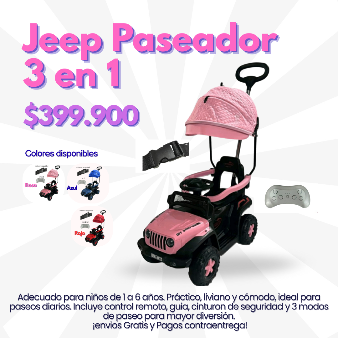 JEEP PASEADOR 3 EN 1 - JUGUETERIA